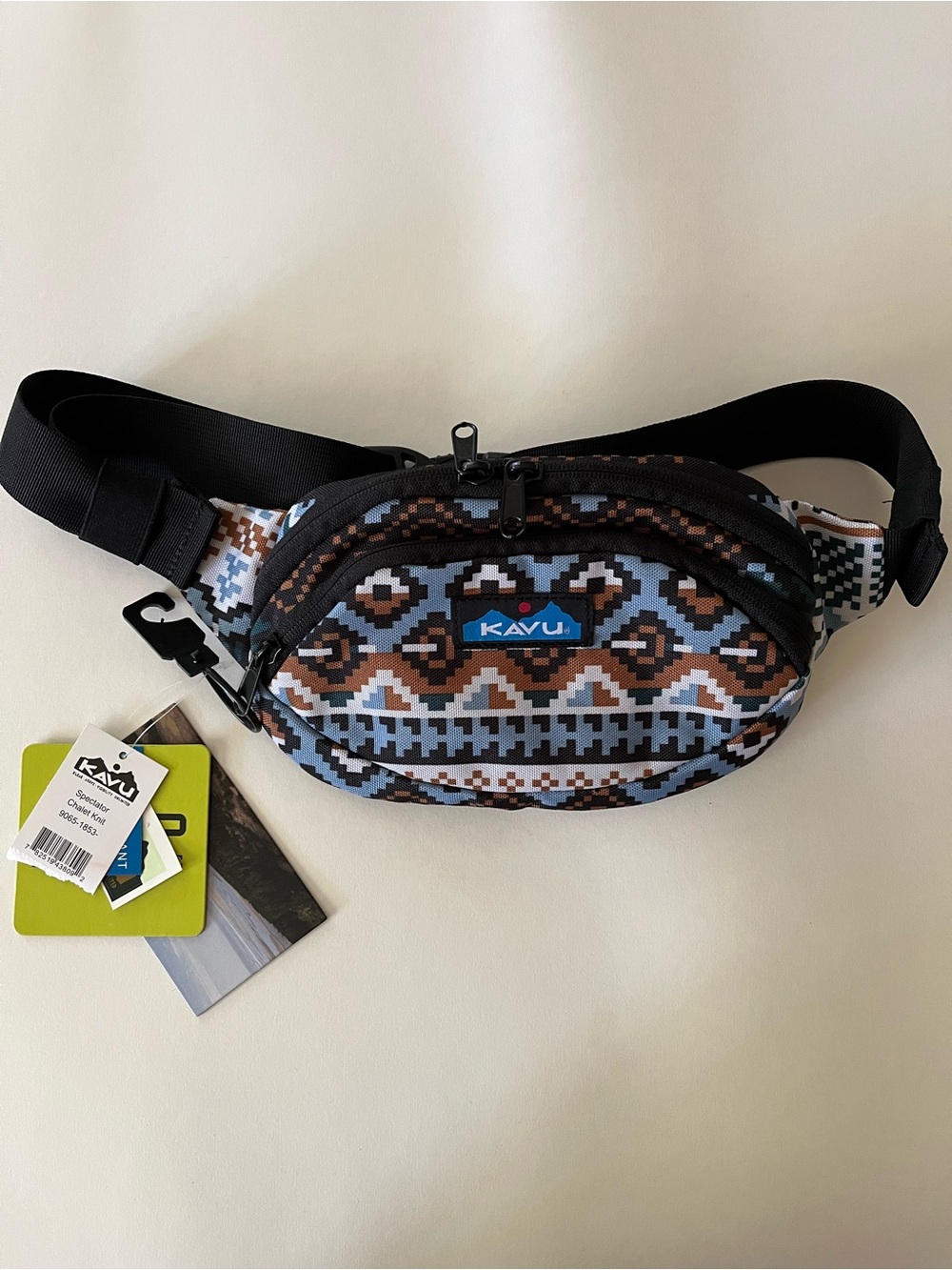 KAVU Spectator Fanny Pack – Southwestern Aztec Print Teal & Brown 🏷️ NWT